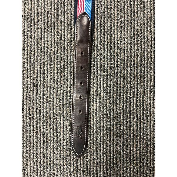 VV American Flag Belt  Brown Leather Trim - Casual Canvas‎ Stars and Stripes - Picture 2 of 5